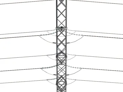 Electricity Pole 26 Low-poly 3D model