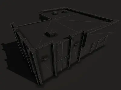 Car Workshop Building Low-poly 3D model