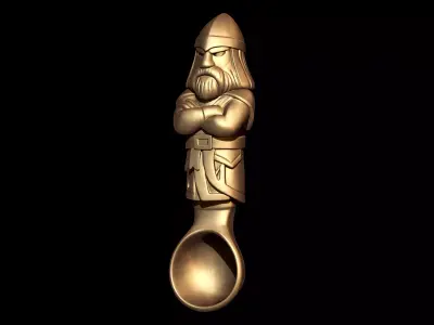 Wooden Viking Warrior Spoon 3D print model