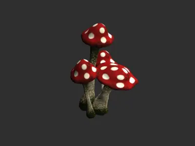 Deathcap Mushrooms Free low-poly 3D model