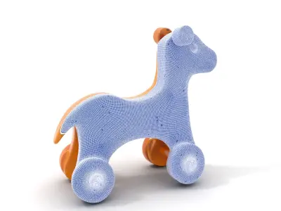 Wooden Animal Push Toy Model Pack Low-poly 3D model