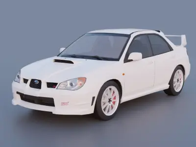 Subaru Impreza WRX STI 2006 Low-poly 3D model