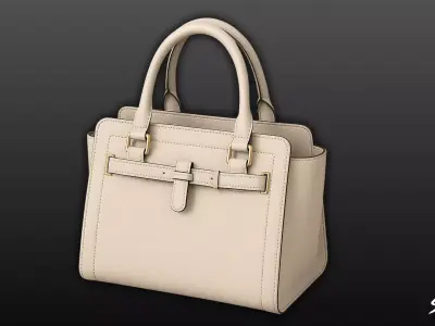 Ivory Structured Tote Bag Low-poly 3D model
