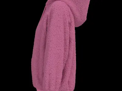 Female oversized raglan hoodie 3D model