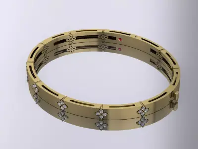 Brand Bracelet Jewelry Ring Gold 3D print model