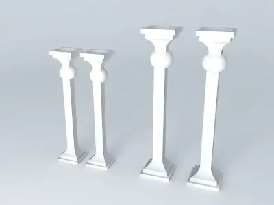 candlestick candlestick three columns Free 3D model