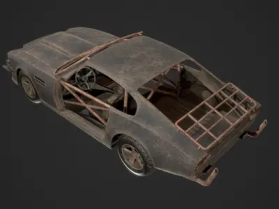 Post Apocalyptic Car Low-poly 3D model