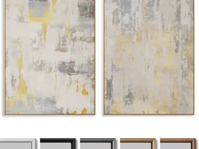Abstract Painting Frame set 034 3D model