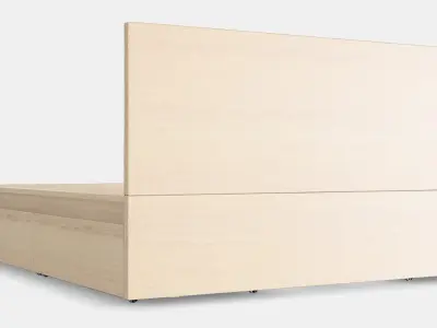 MALM Bed frame high w 4 storage boxes 20 Low-poly 3D model