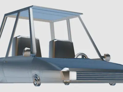 Cartoon car low poly 3D model