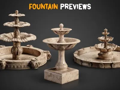 10 Ornamental Fountain Base Mesh   Vol 15 Low-poly 3D model
