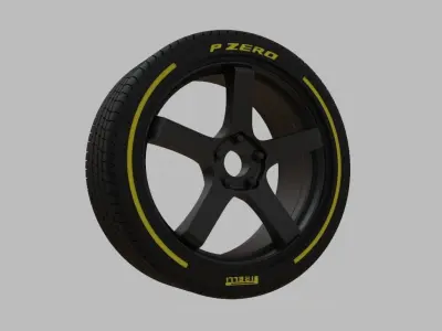 Miniature Enkei KOJIN Rim and Tire - 3D Print - No Textures 3D print model