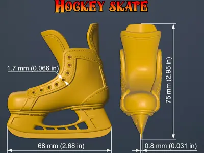 Christmas Ornament - 3D Printable Hockey Ice Skate 3D print model