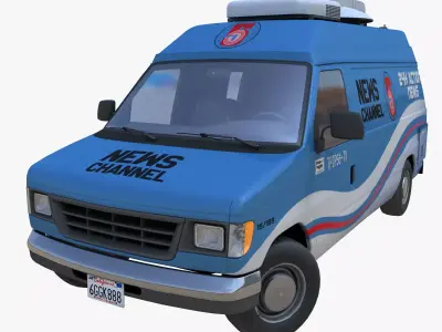 American generic newsvan Low-poly 3D model
