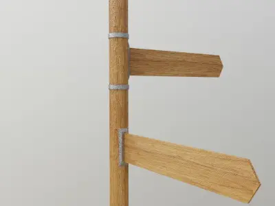 wooden signage  Low-poly 3D model