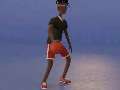 Basketball players Pack - fully rigged Low-poly 3D model
