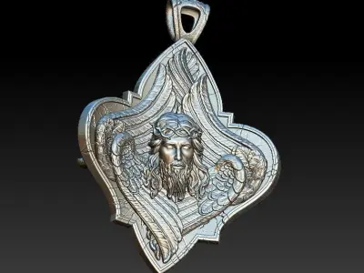  Pendant Panther  and  cherub 3D model