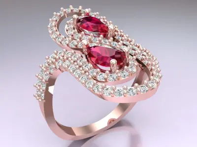 Diamond Ring - Womens Rings - SN348 3D print model