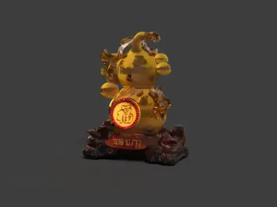 Chinese sand gold gourd  Low-poly 3D model