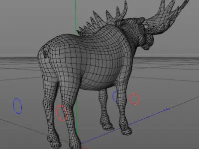Moose with antlers Low-poly 3D model