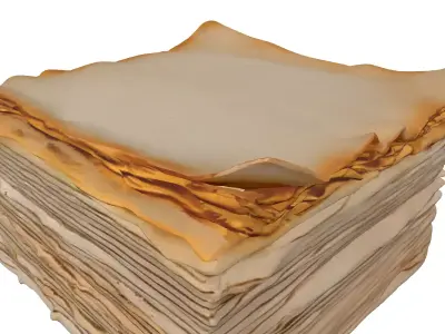 Vintage Stacked Old Papers Low-poly 3D model