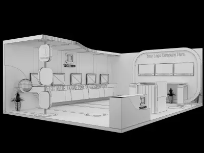  Booth Exhibition Stand a587a 3D model
