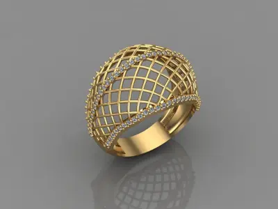 STL 3DM Print Ready Women Diamond Ring Lightweight Printable  3D print model 111