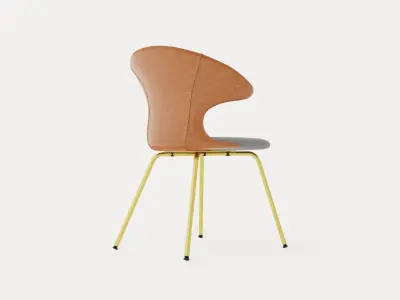 Time Flies Faux Leather Chair Low-poly 3D model