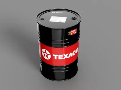 Realistic Texaco Oil Barrel 3D Model Low-poly 3D model