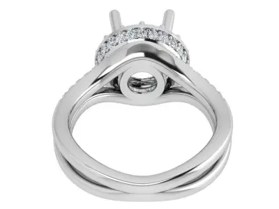 Round Halo Split Shank Ring 3631 3D print model