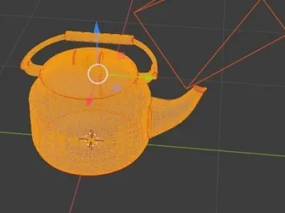 kettle tea pot with flowers Free 3D model