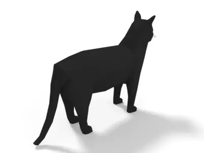 Low Poly Cartoon Cat Low-poly 3D model purchase
