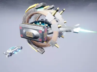 Tyrean Space Ship Low-poly 3D model