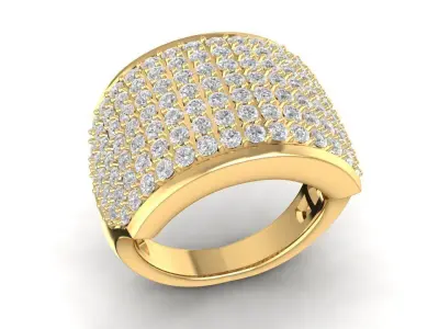 Luxury Wide Pave Diamond Ring for Men 3D Model 1740 3D print model