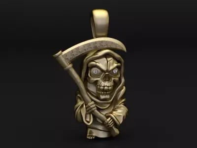 Royal Floral Skull Pendant 3D print model