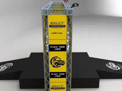 WRC motor sport podium 3D model
