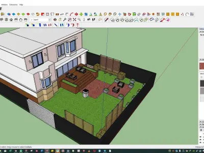 Backyard design and render in lumion 3D model