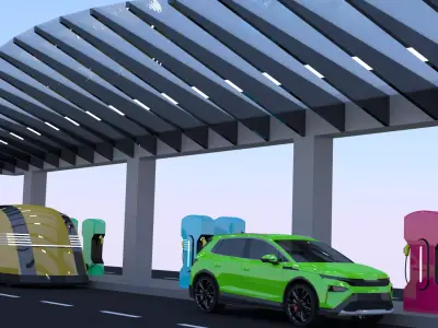 Charger with Elroq and Robovan 3D model