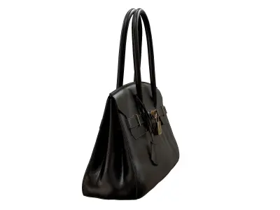 Hermes Birkin Bag 42 Black Low-poly 3D model