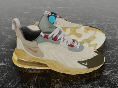 TRAVIS SCOTT X NIKE AIR MAX 270 CACTUS 3D SHOES Low-poly 3D model