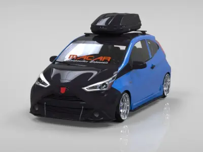TOYOTA AYGO 2022  Low-poly 3D model