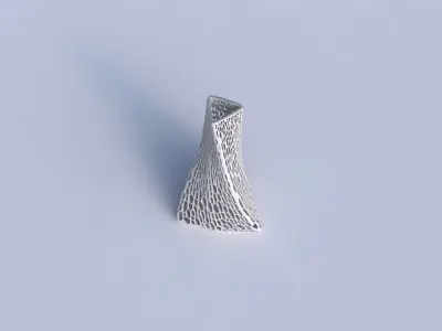 Vase twist tilted triangle with dense organic lattice 2 3D print model