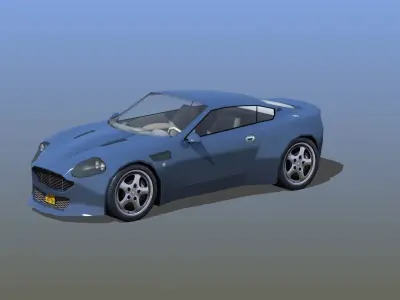 Sports Coupe Low-poly 3D model