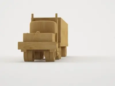 Wooden Toy Truck 3D model