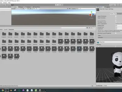 Character011 Animated Panda 3D Low-poly 3D model