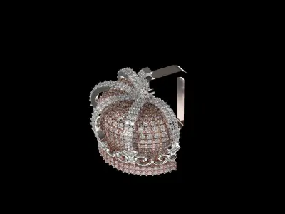 Luxury King Crown Bail with stones 3D print model