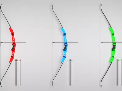 Bare Bow and Arrows Archery 3D model