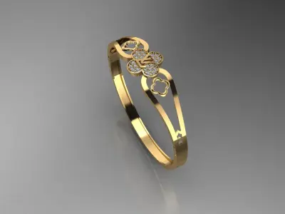3D jewelry design vintage bangle 3D print model