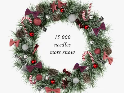 Christmas New Year Wreath 3D model