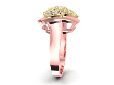 Luxury Pave Diamond Dome Ring 1736 3D print model